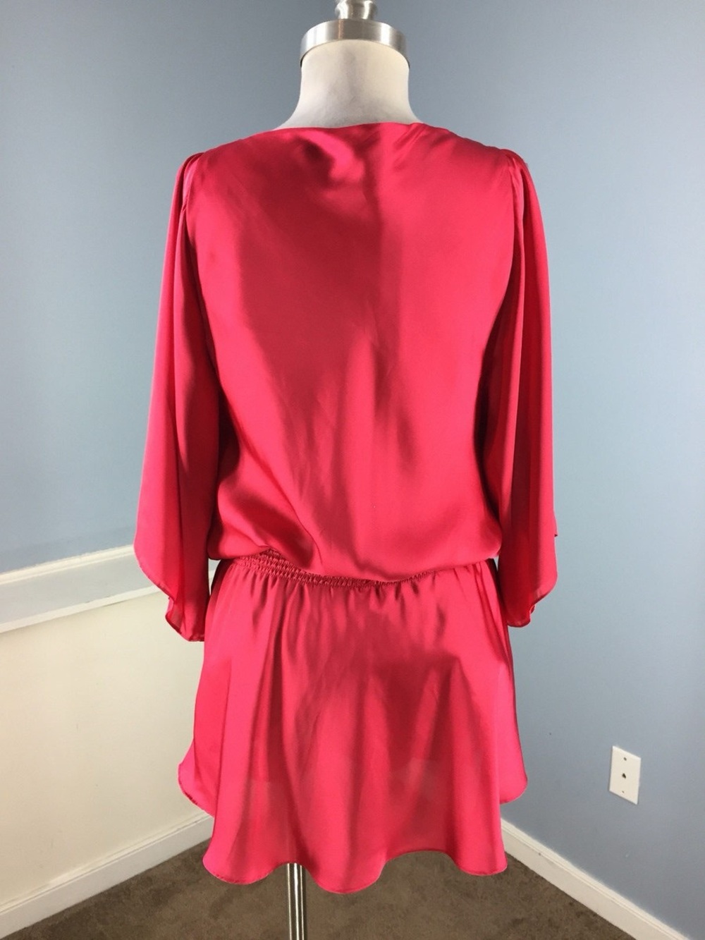 White House Black Market Red One-Shoulder Satin Dress - Picture 8 of 13